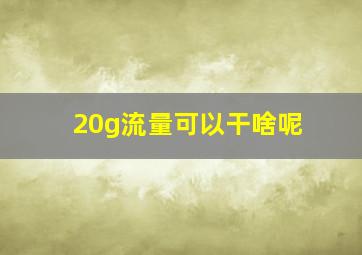 20g流量可以干啥呢