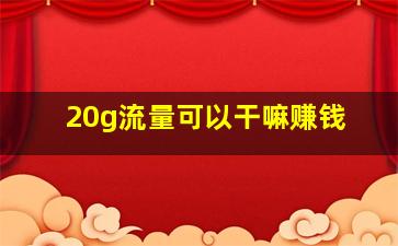 20g流量可以干嘛赚钱