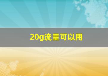 20g流量可以用