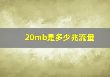 20mb是多少兆流量