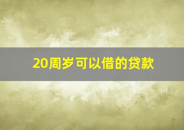 20周岁可以借的贷款