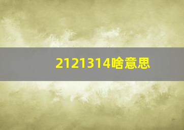 2121314啥意思