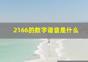 2166的数字谐音是什么