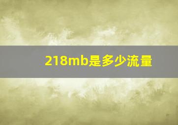 218mb是多少流量