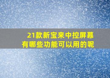 21款新宝来中控屏幕有哪些功能可以用的呢