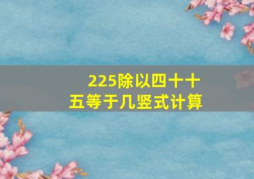 225除以四十十五等于几竖式计算