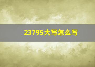 23795大写怎么写