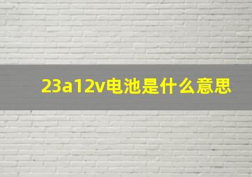 23a12v电池是什么意思