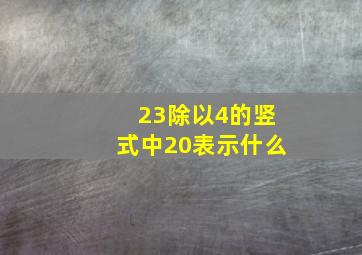 23除以4的竖式中20表示什么