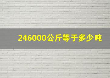 246000公斤等于多少吨