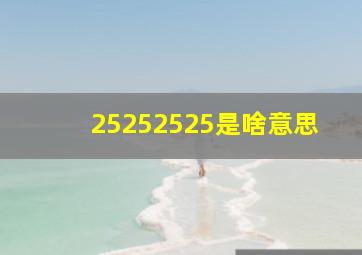 25252525是啥意思