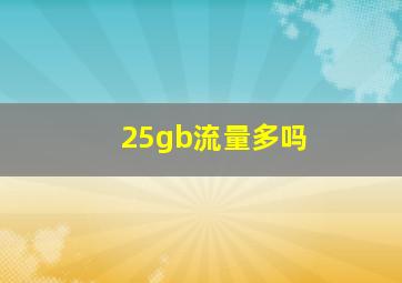 25gb流量多吗