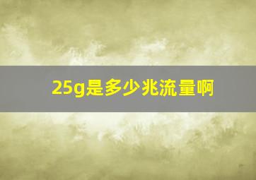 25g是多少兆流量啊