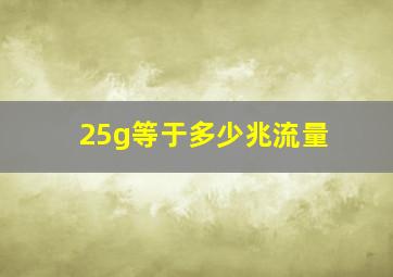 25g等于多少兆流量