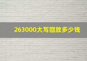 263000大写回放多少钱