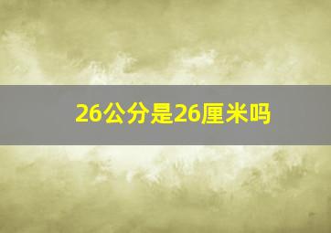 26公分是26厘米吗