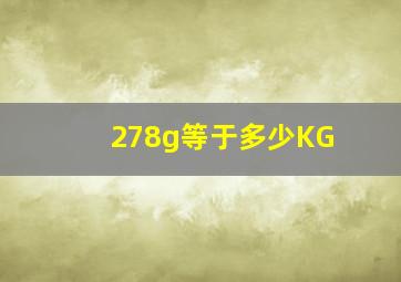 278g等于多少KG