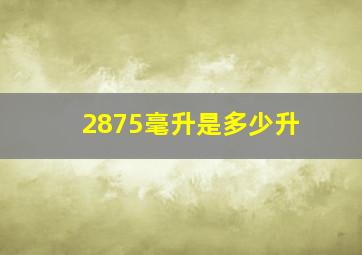 2875毫升是多少升