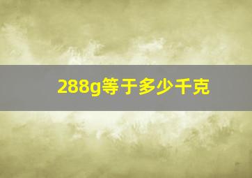 288g等于多少千克