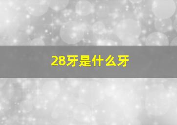 28牙是什么牙