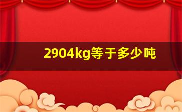 2904kg等于多少吨