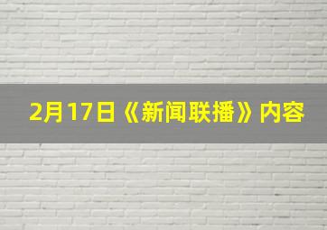 2月17日《新闻联播》内容