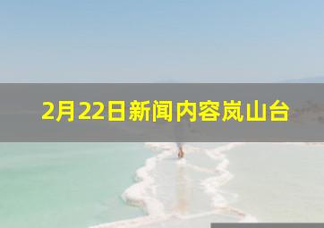 2月22日新闻内容岚山台