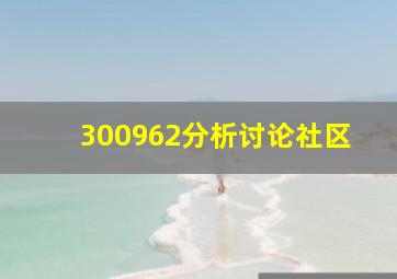 300962分析讨论社区