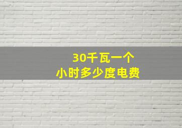 30千瓦一个小时多少度电费