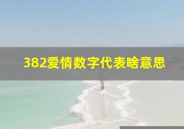 382爱情数字代表啥意思