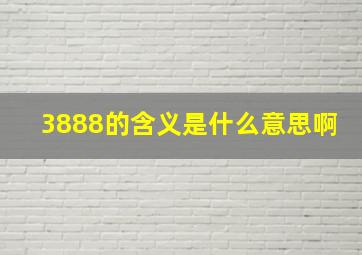 3888的含义是什么意思啊