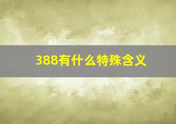 388有什么特殊含义