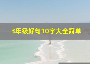 3年级好句10字大全简单