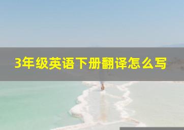 3年级英语下册翻译怎么写