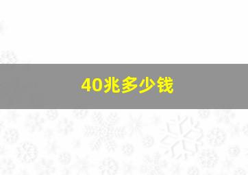 40兆多少钱