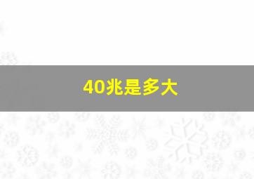 40兆是多大