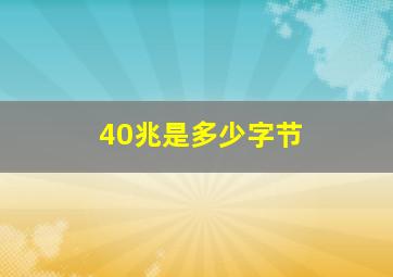 40兆是多少字节