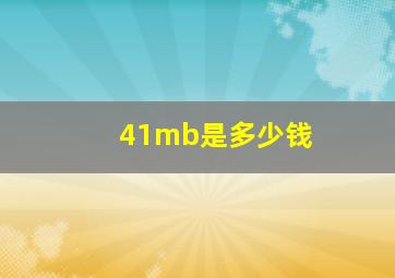 41mb是多少钱