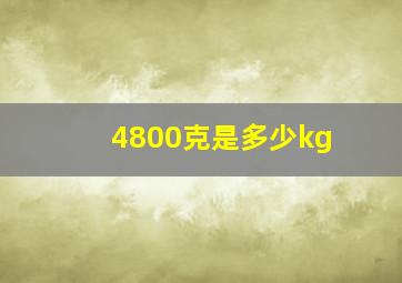 4800克是多少kg