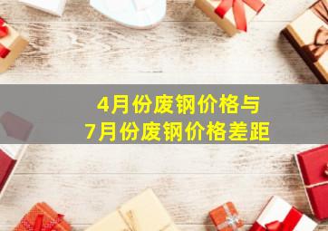 4月份废钢价格与7月份废钢价格差距