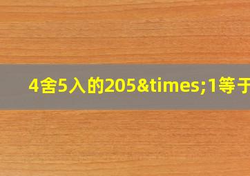 4舍5入的205×1等于几