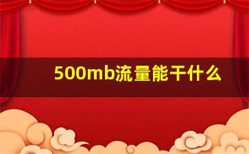 500mb流量能干什么