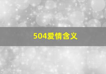 504爱情含义