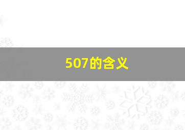 507的含义