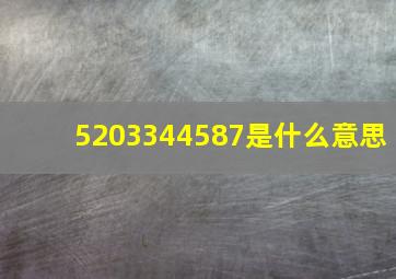 5203344587是什么意思