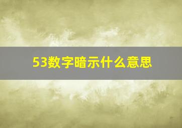 53数字暗示什么意思