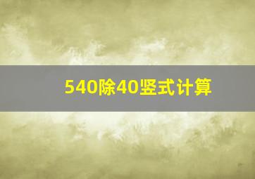 540除40竖式计算