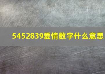 5452839爱情数字什么意思