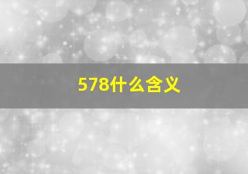 578什么含义