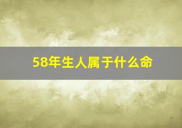 58年生人属于什么命